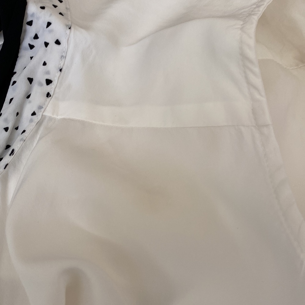 7 FOR ALL MANKIND Ivory Black Contrast Neck Tie Sleeveless Top size small - Picture 11 of 11